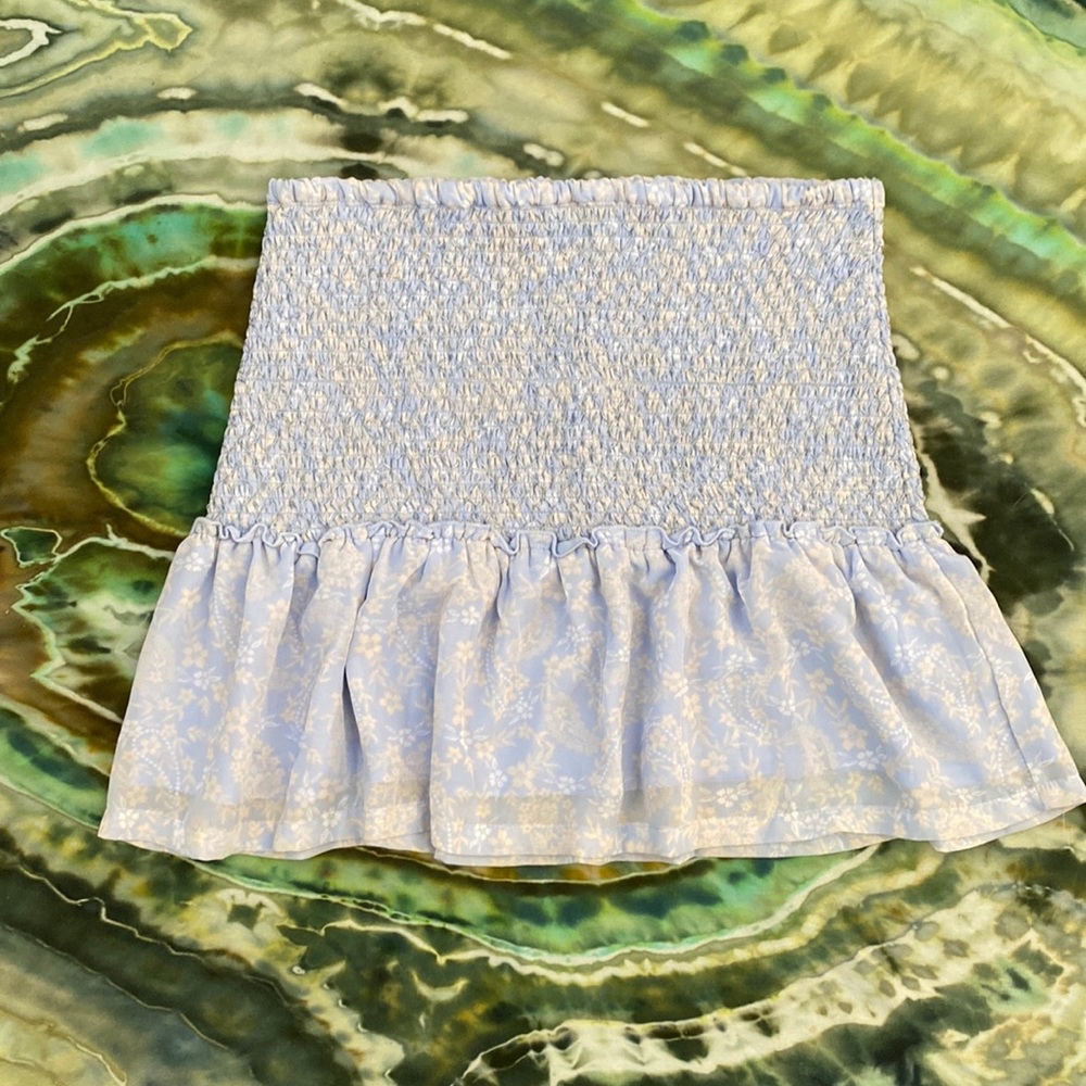 Baby blue floral skirt